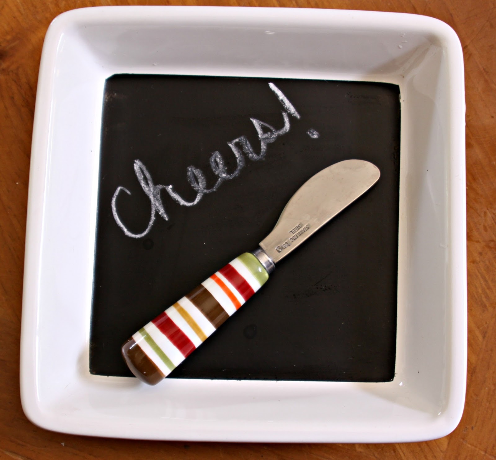 Our Pinteresting Family Chalkboard Paint Cheese Plate