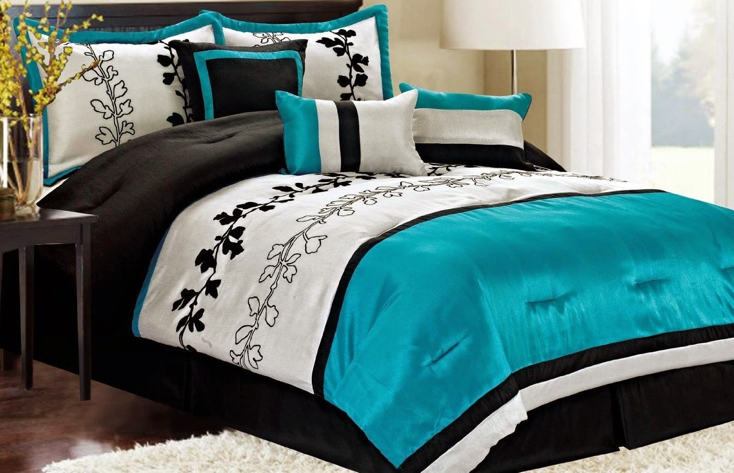 Beautiful Enticing Floral Pattern Turquoise Bed Sheet In Casual - Beautiful Enticing Floral Pattern Turquoise Bed Sheet In Casual Whitebedroom With Traditional Rattan Chair And Basket Fancy Bed Sheet beautiful enticing floral pattern turquoise bed sheet in casual - beautiful enticing floral pattern turquoise bed sheet in casual whitebedroom with traditional rattan chair and basket fancy bed sheet