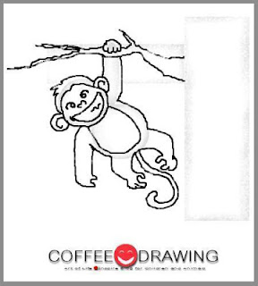 สอนเด็กวาดการ์ตูน รูปลิง แบบง่ายๆ step 21