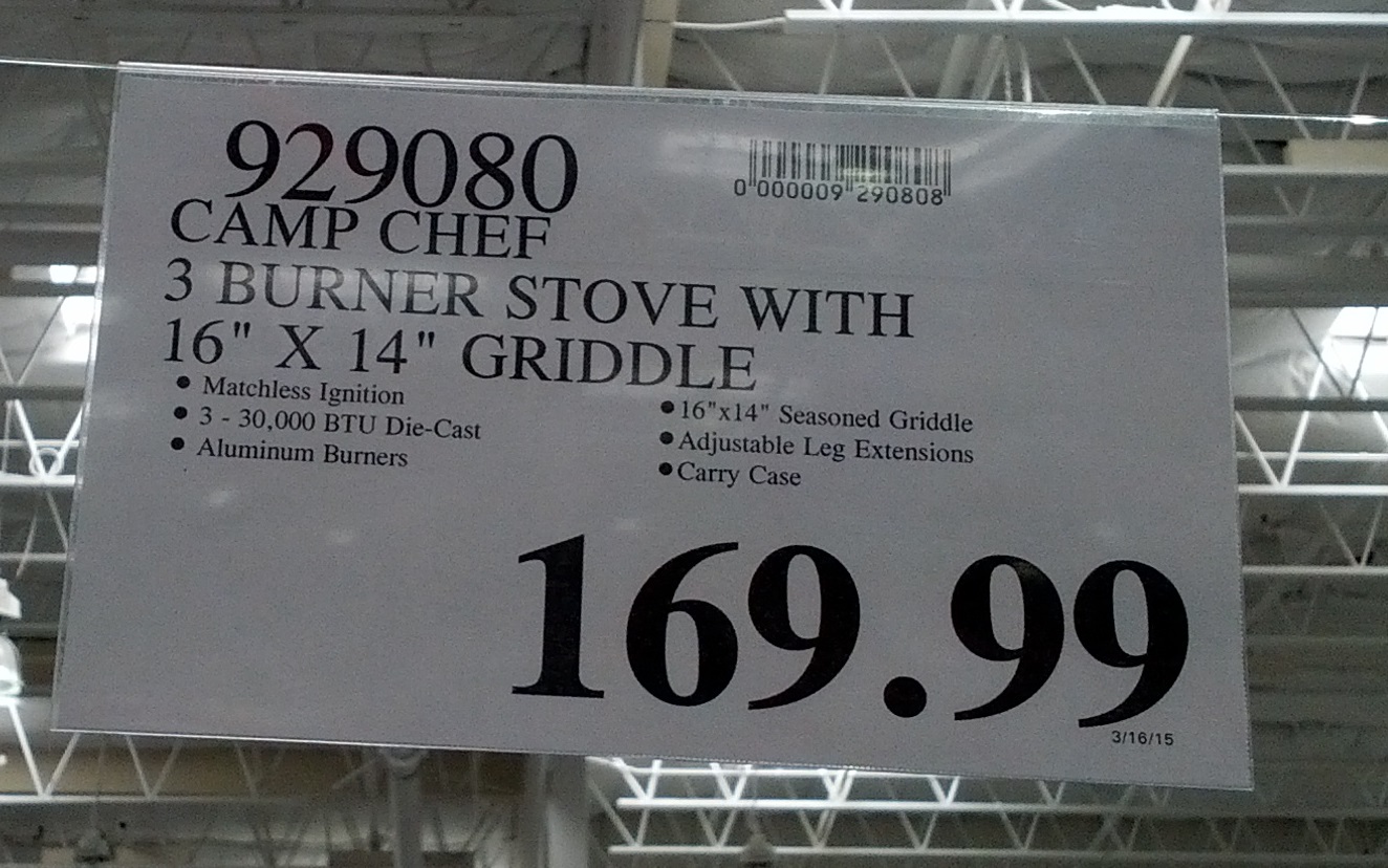 Camp Chef Denali Pro 3x Propane Burner Stove with Griddle Costco