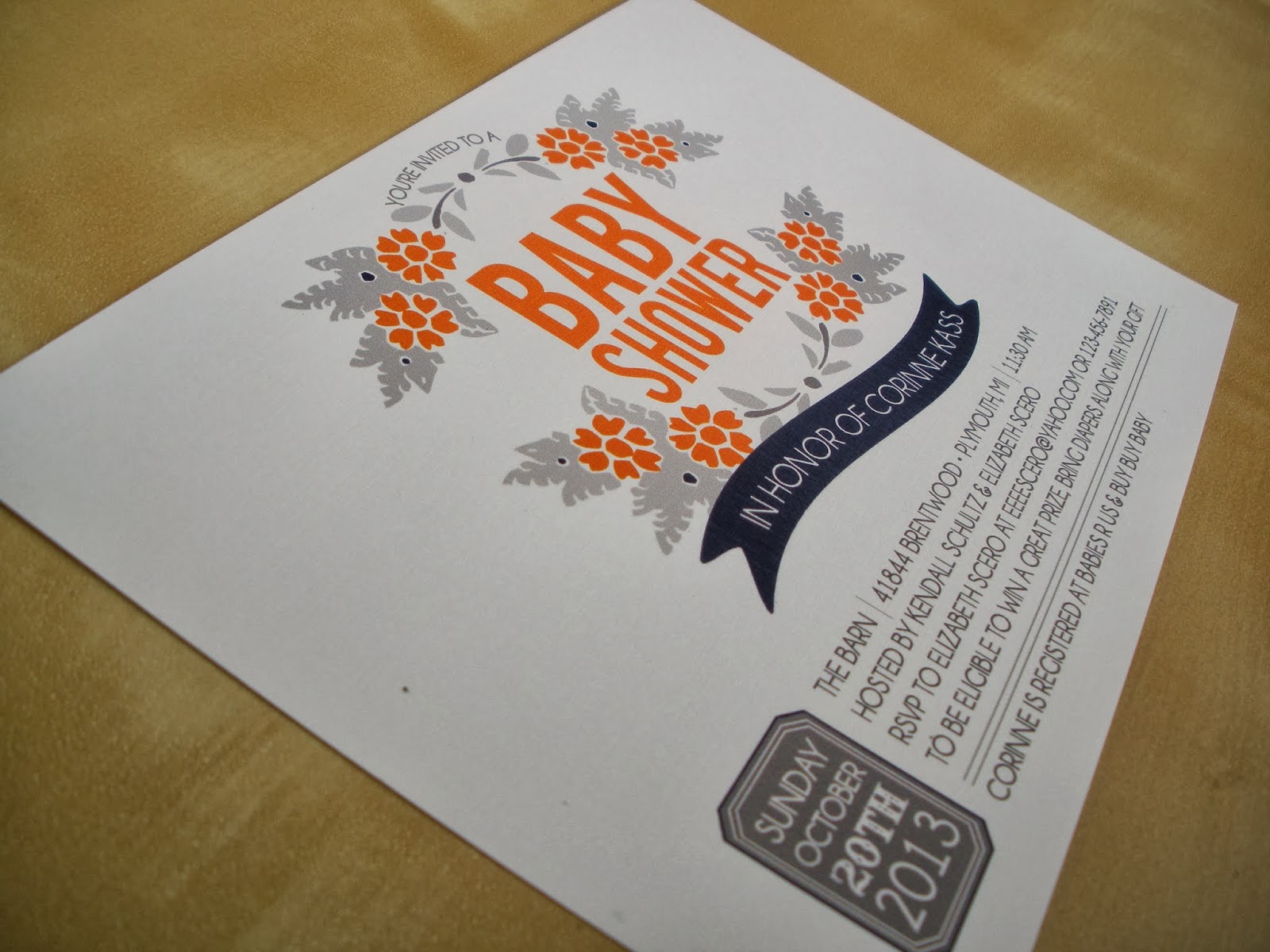 Vivian Elle Invitations Corinne's Baby Shower Invitations