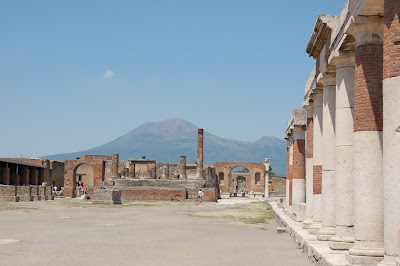 Pompei Forum with mighty Vesivius in the back