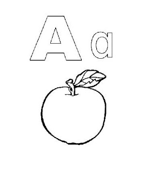 Preschool Coloring Pages : Alphabet Alphabook A