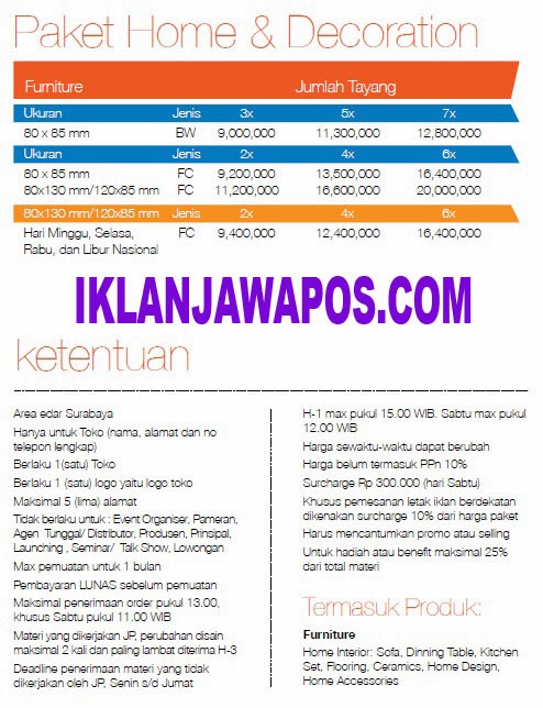 Jawa Pos Iklan Paket Home And Decoration 2014