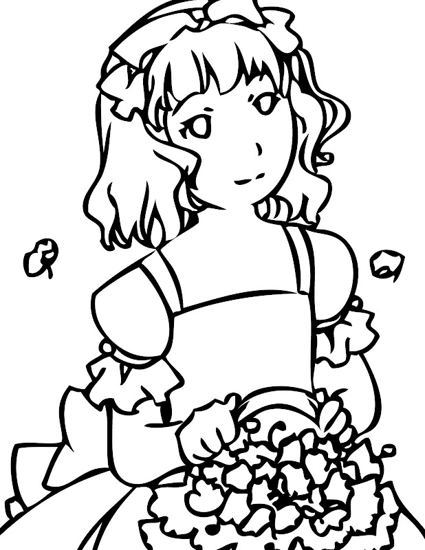 Wedding Flowers Coloring Pages To Girls title=