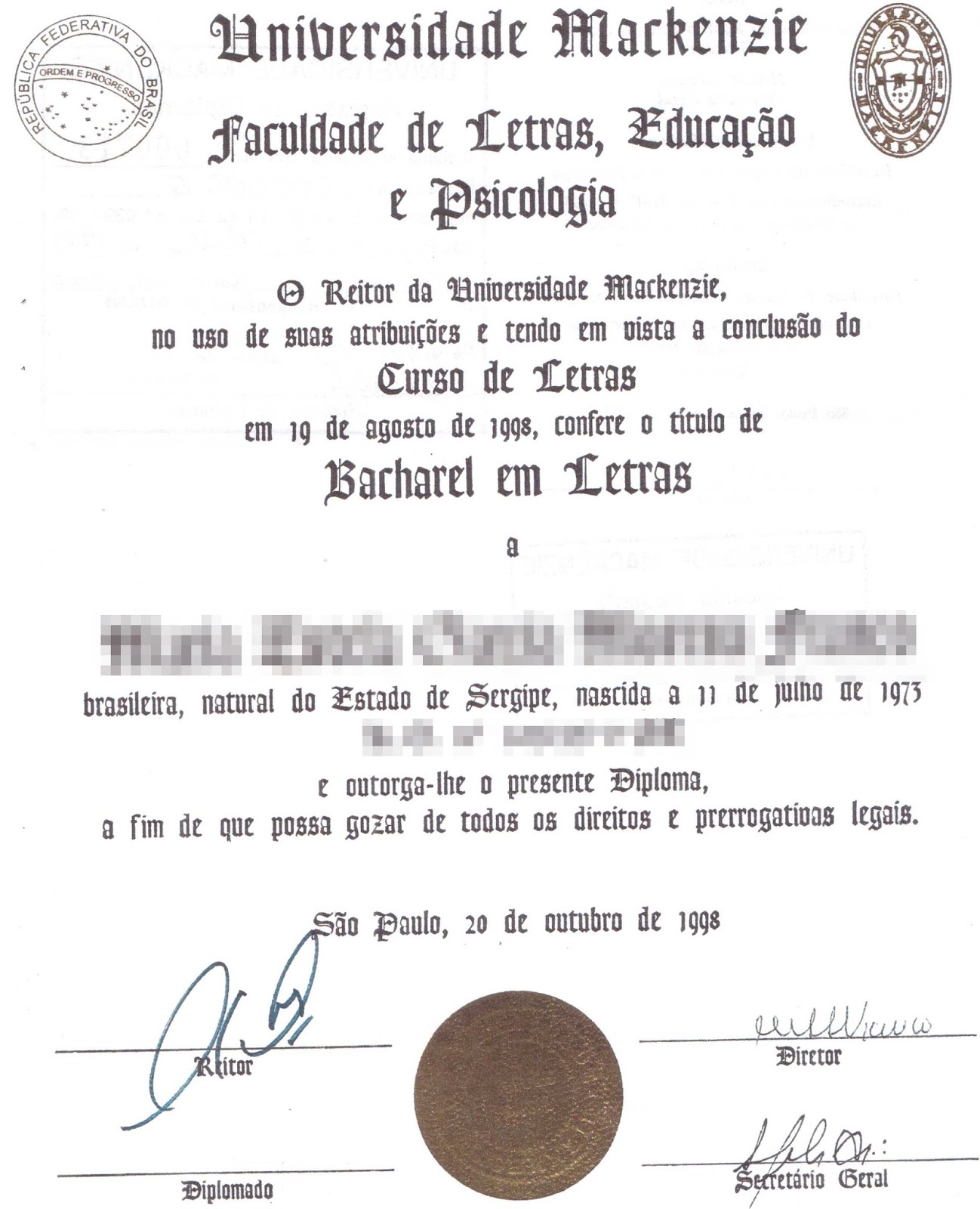 Traduzir diploma