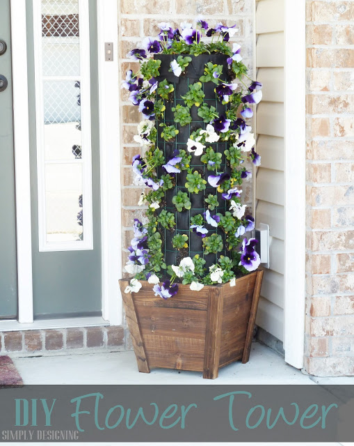 Flower Tower DIY Window Planter Pots #flower #flowertower #planter #outdoorplanter #outdoor @SimplyDesigning