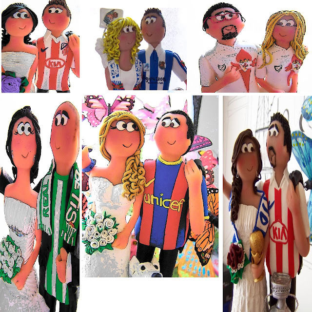 Figuras Personalizadas para tu Boda fanaticos del futbol en españa realizadas x Laura Guarnieri & YoToY