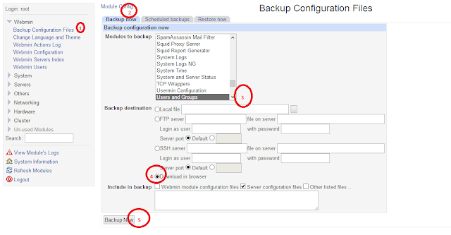 Tutorial Dan Cara Membackup User dan Group di Webmin Tutorial Dan Cara Membackup User dan Group di Webmin