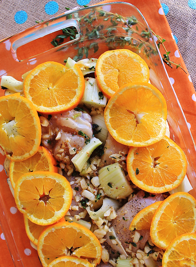 Oven-Roasted Orange Chicken With Fennel- High in antioxidants and Vitamin C- Serve over our Green Tea Rice recipe! #24HourEsterC #ad