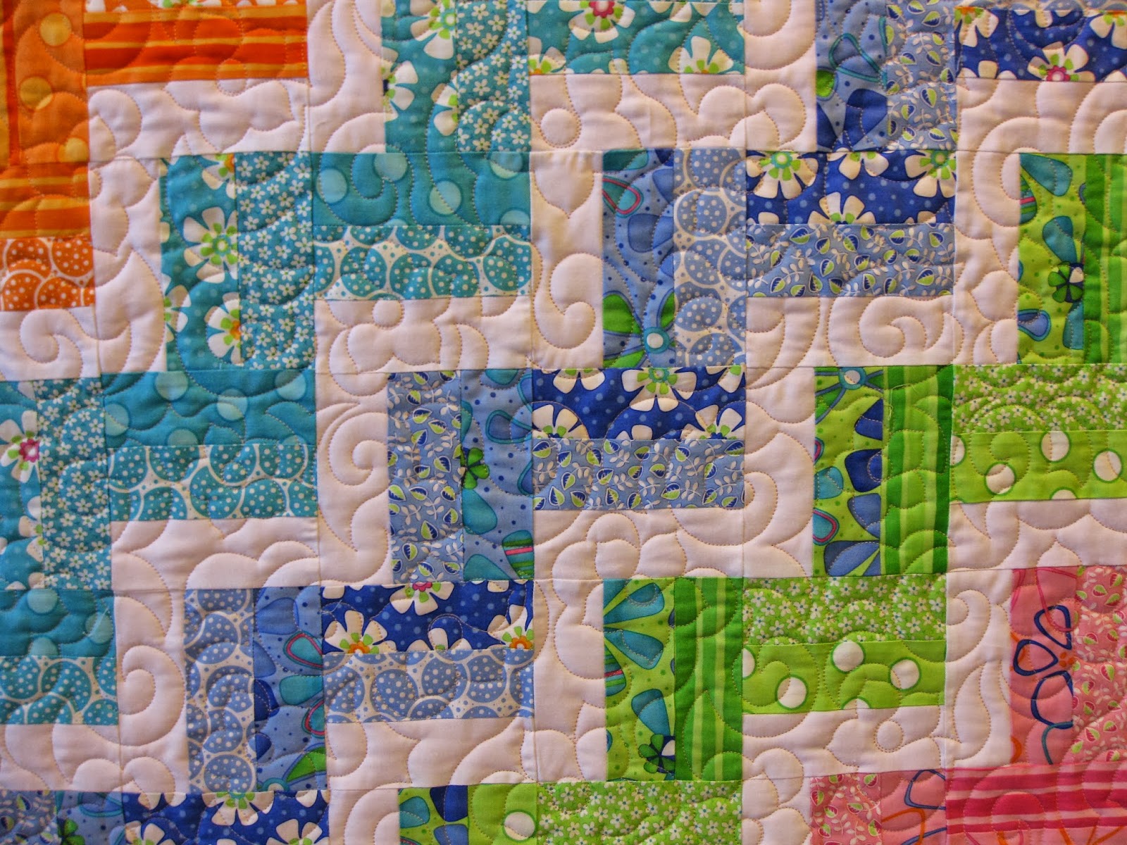 Millie's Quilting String and Rail Fence quilts