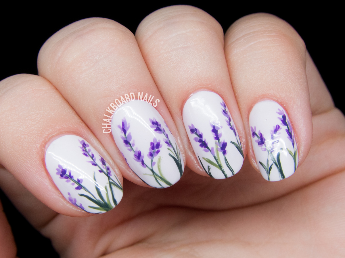 lavender nail art design