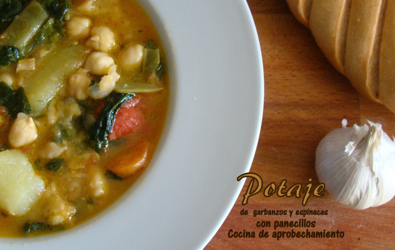 COCINA CON CATALINA Potaje de Garbanzos con Espinacas y Panecillos de