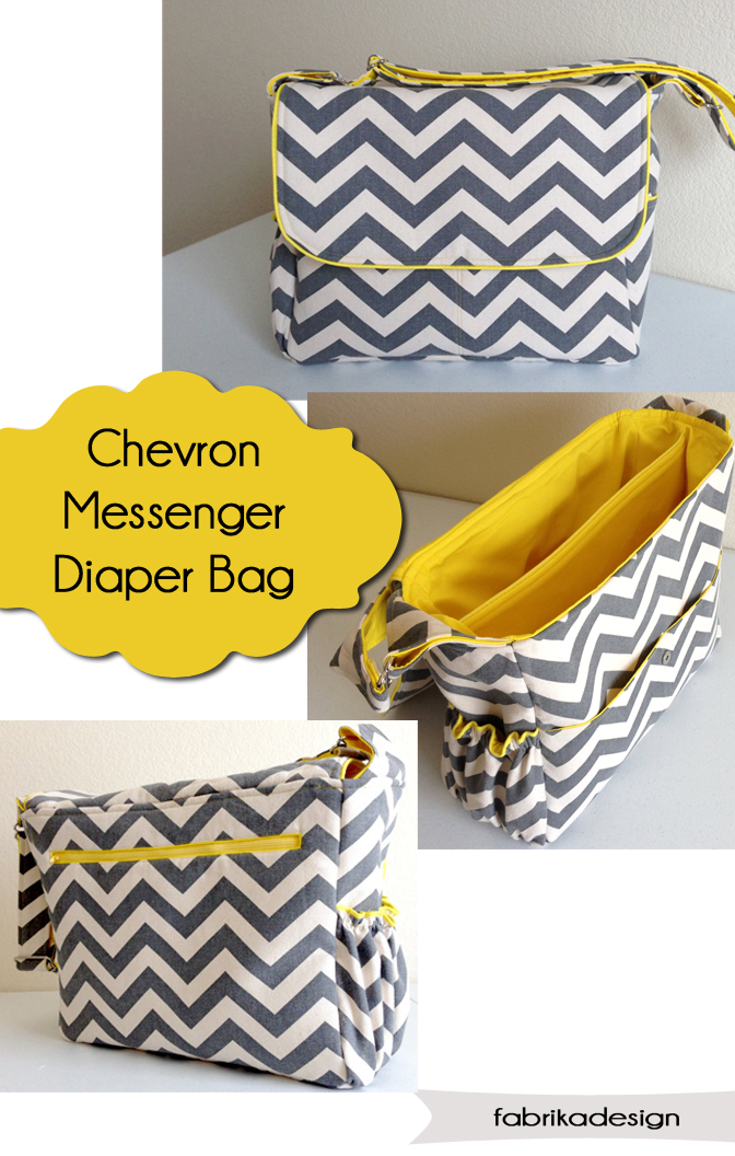 g*rated Chevron Messenger Diaper Bag