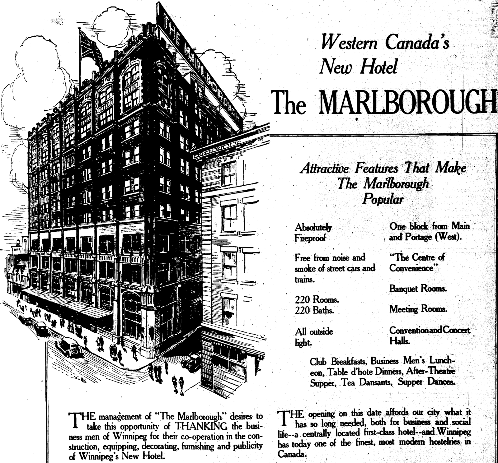 Winnipeg Places Downtown Places The Marlborough Hotel