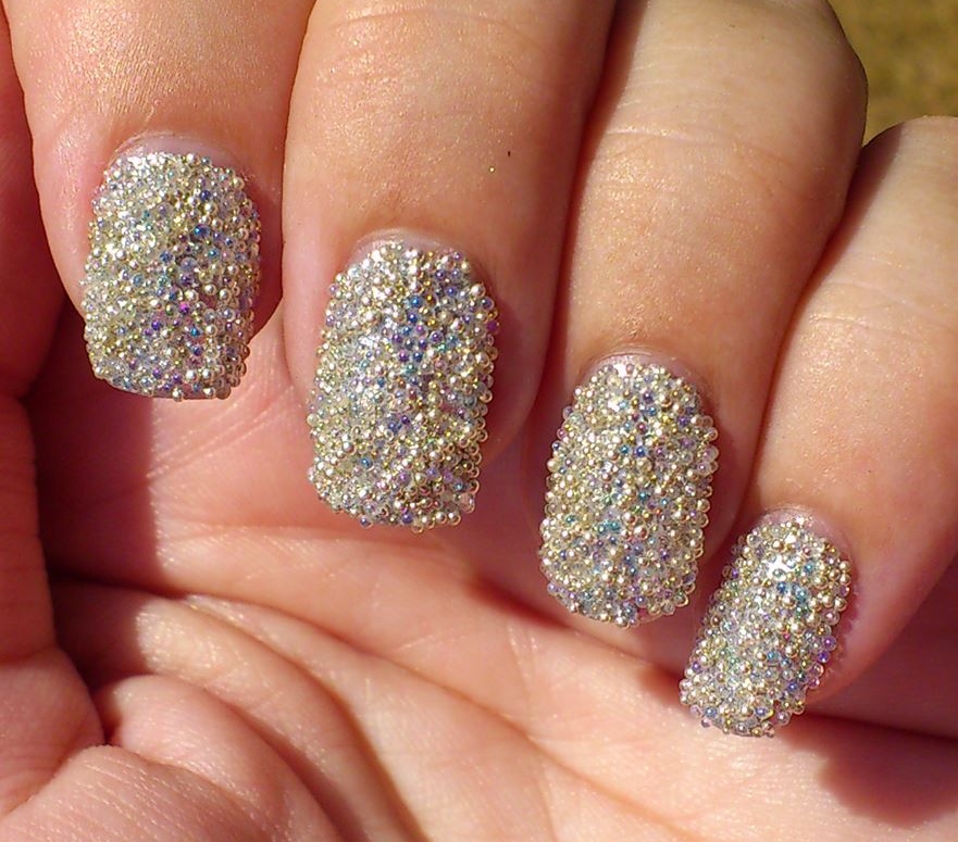 Wendy's Delights Nail Rock Moon Silver Nail Polish & Caviar Beads