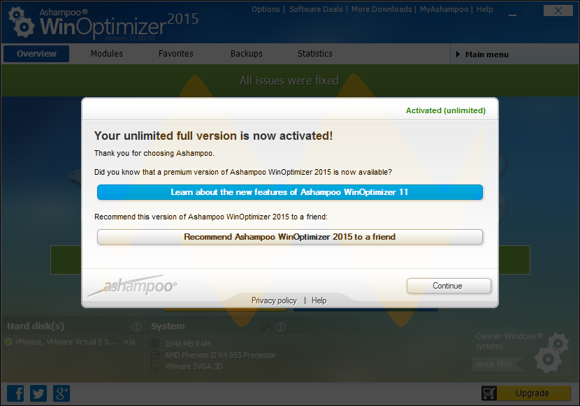 ashampoo winoptimizer 15 free full key