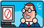 image of computer error and irated customer