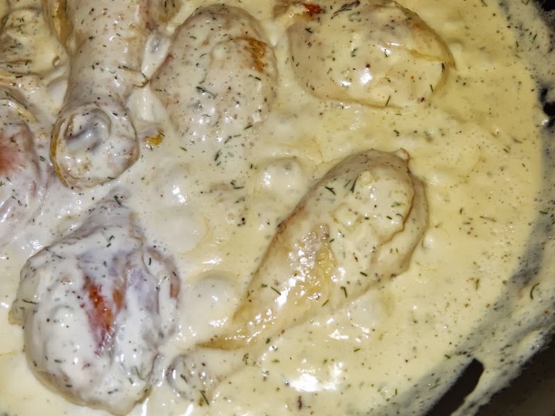 What's cookin', Mom? Chicken Drumsticks in Creamy Dill Sauce