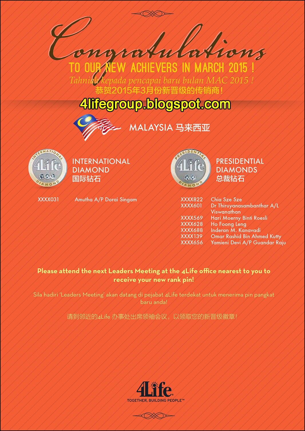 Pencapai Pangkat Baru Mac 2015 4Life Malaysia (1) foto Pencapai Pangkat Baru Mac 2015 4Life Malaysia (1)
