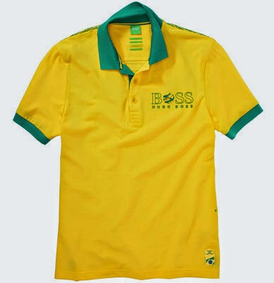 Polo amarelo Brasil coleção Hugo Boss em homenagem a Copa do Mundo polo amarelo Brasil coleção Hugo Boss em homenagem a Copa do Mundo