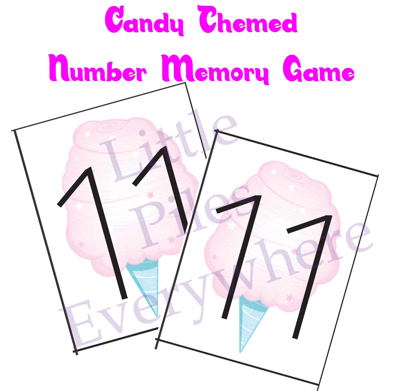 Little Piles Everywhere Candy Numbers Memory Game