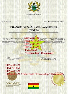 this fake gold scam document is being use d to
