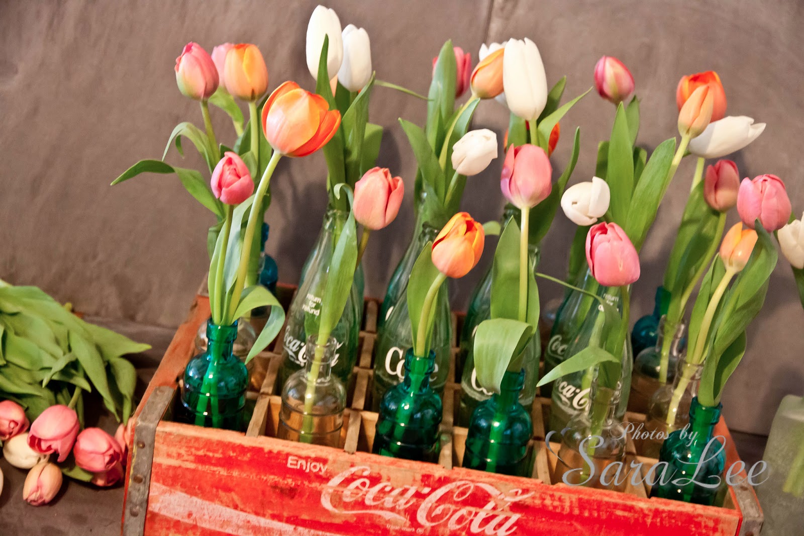 Sweet Little Gals Vintage Crate Centerpiece {with Tulips}