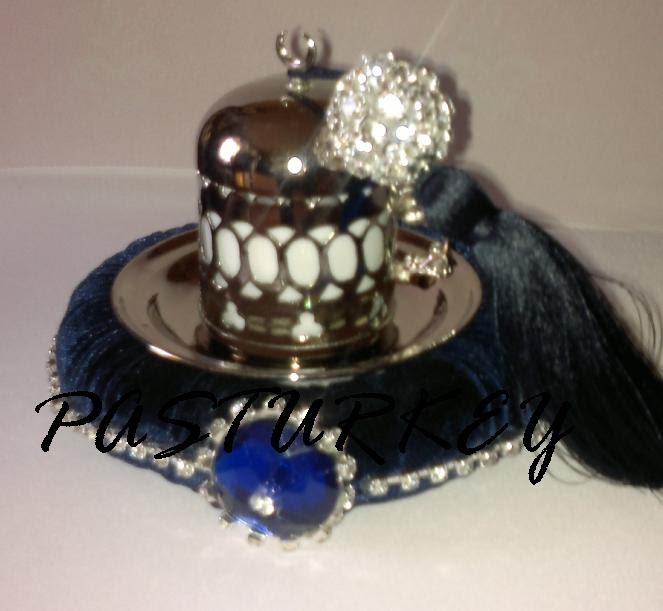 PASTURKEY LACİVERT KADİFE SİMİTLİ SWAROVSKİ TAŞLI TEK KİŞİLİK