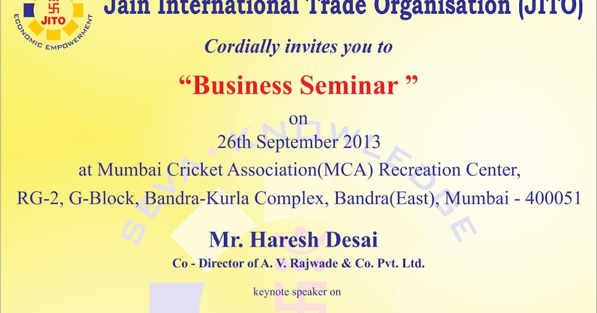 Seminar Invitation Card Sample Koran Sticken Co