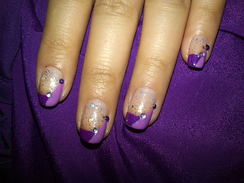 7. Black and Purple Gradient Nail Art - wide 10