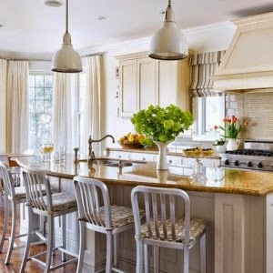 Roman blinds in kitchen and dining room Roman blinds in kitchen and dining room