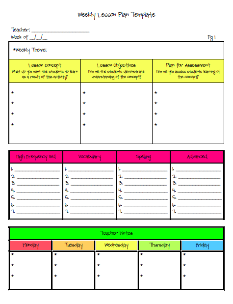 a teacher s plan templates teachers planner template