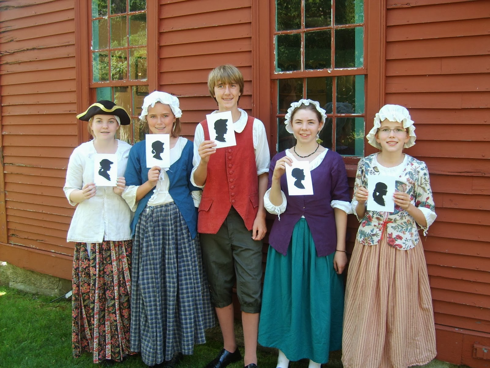 Docents in Training, York, Maine Silhouettes by Leona, hand cut portraits in silhouette