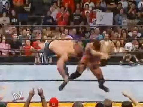 Batista Eliminates John Cena Batista John Cena Royal Rumble 2005 finish botch final elimination