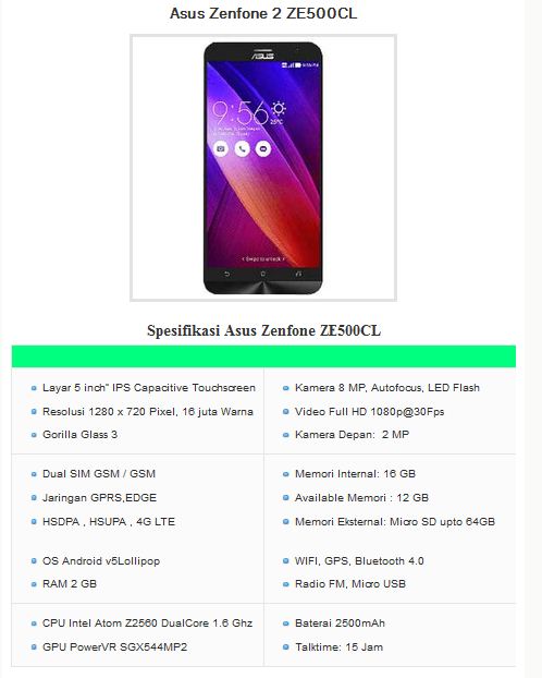 Asus Zenfone 2 ZE500CL