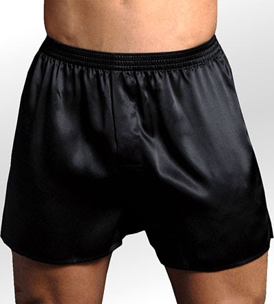 black satin boxer shorts