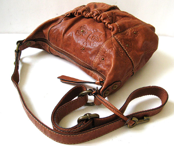 FOSSIL HANDBAG LEATHER VTG ISSUE BROWN LEATHER CROSSBODY SHOULDER BAG