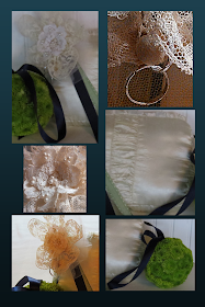 http://www.dragonflyandlilypads.com/2015/01/love-blends-four-generations.html Wedding day collage of Ring Bearers and Flower Girls accessories. Flower Girl Bows and Ring Bearers Pillow for my nieces wedding