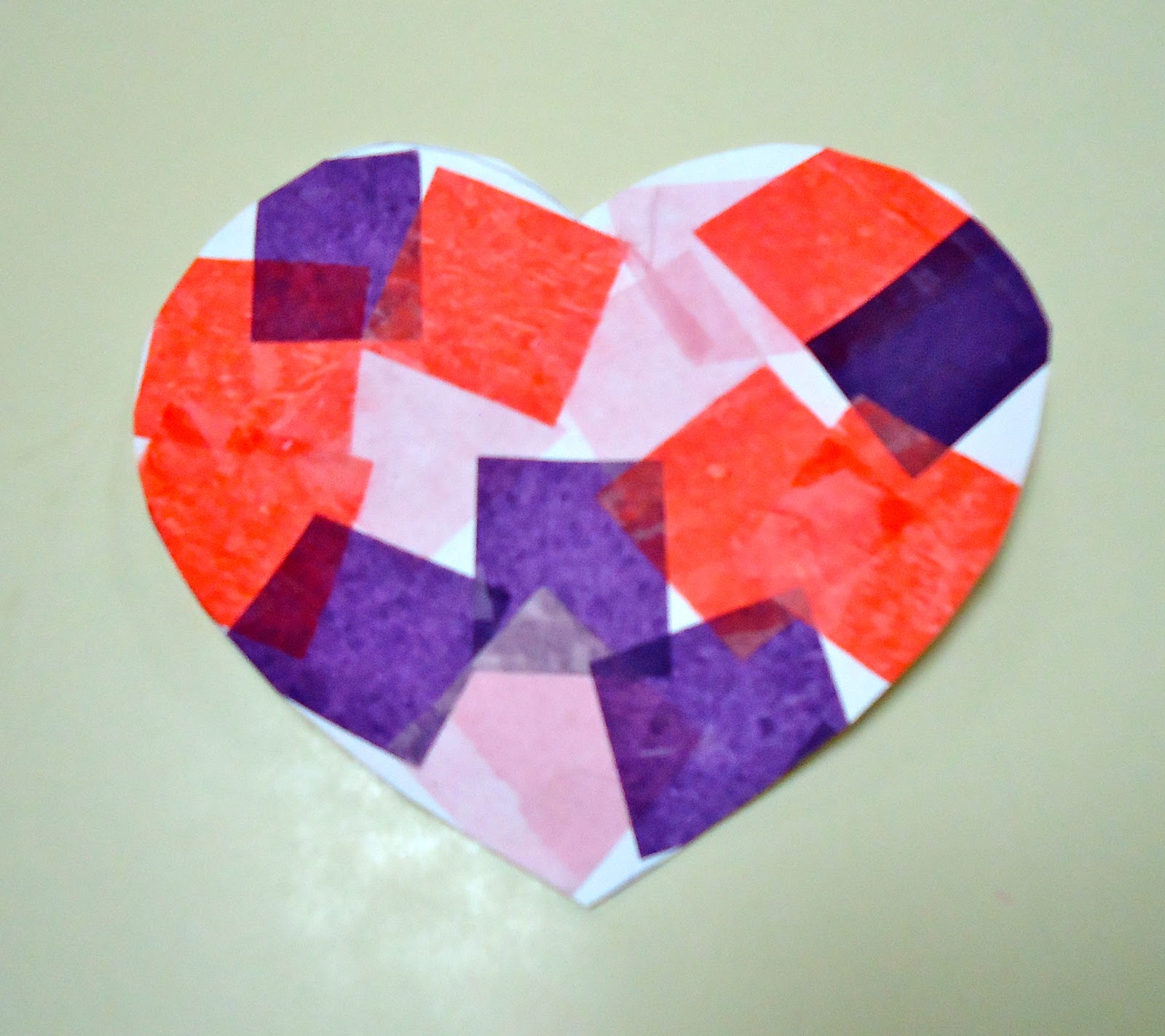 To the Lesson! Tissue Paper Hearts