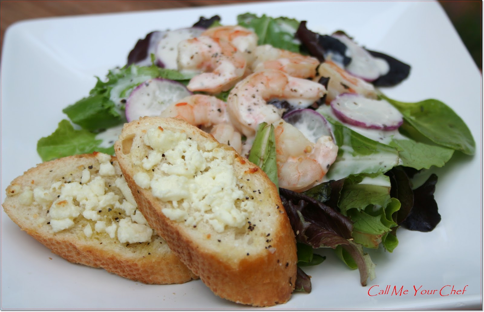 Poached Shrimp Salad with Creamy Lemon Dressing
