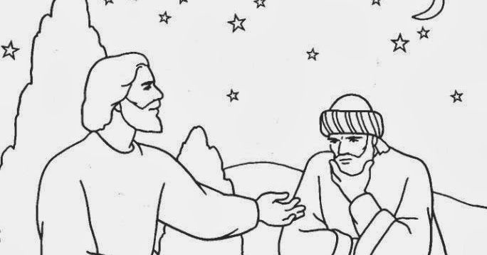 Imagenes Cristianas Para Colorear Jesus Y Nicodemo Para Colorear