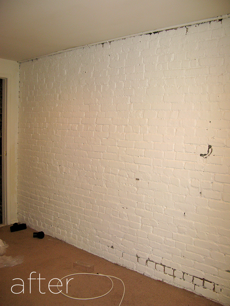 Making Our Brick Basement Apartment a Home Painting the Brick Wall
