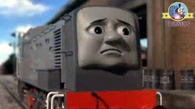 Sluggishly Dennis the new locomotive diesel train wasn't very cheerfully Dennis was lazy to work