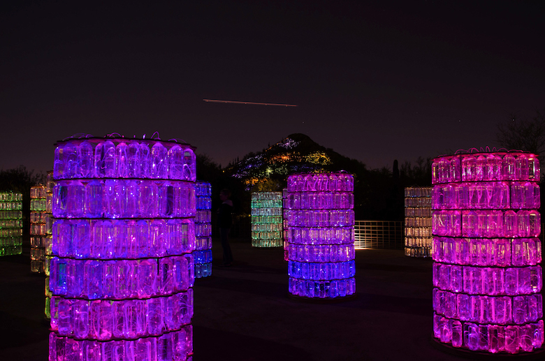 Bruce Munro, Sonoran Light, Desert Botanical Gardens, Water-Towers