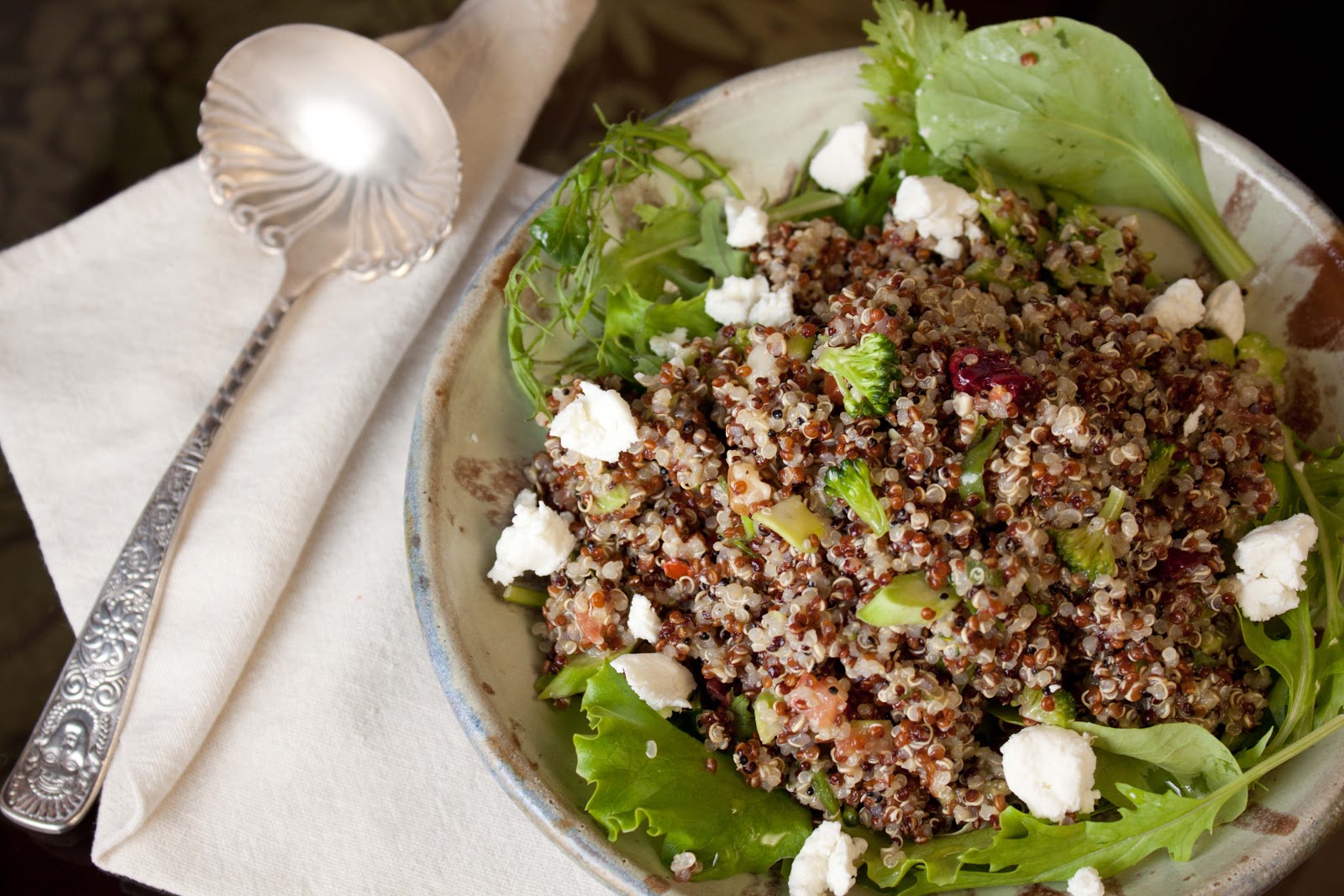Fat and Happy Blog Quinoa Salad with Orange Mustard Dressing