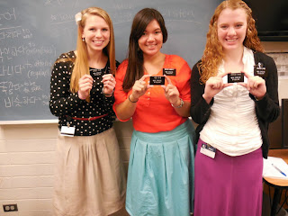 We got our Korean name tags!!! Woooo! We got our Korean name tags!!! Woooo!