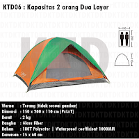 KTD06 krey tenda dome kapasitas 2 orang 2 layer