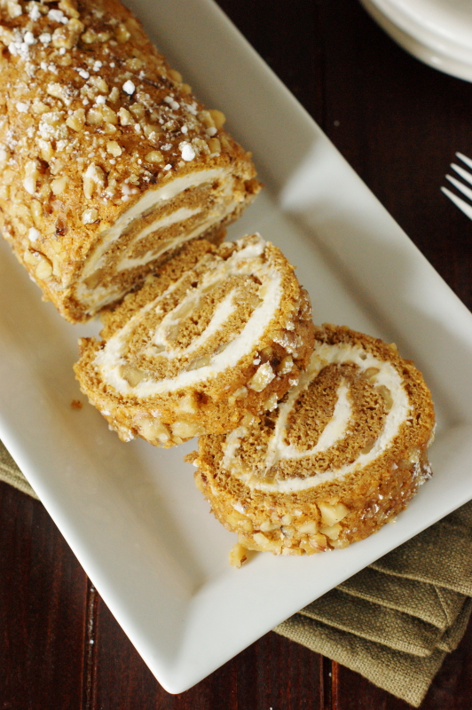 Classic Pumpkin Cake Roll with Cream Cheese Filling {StepbyStep