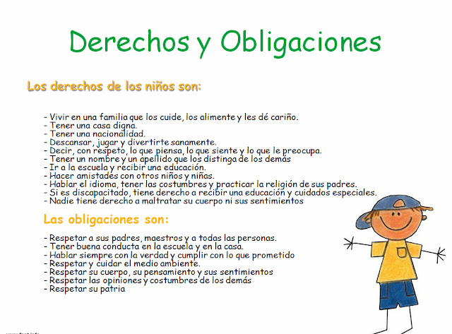 LAS OBLIGACIONES DE LOS NINOS las obligaciones de los ninos: